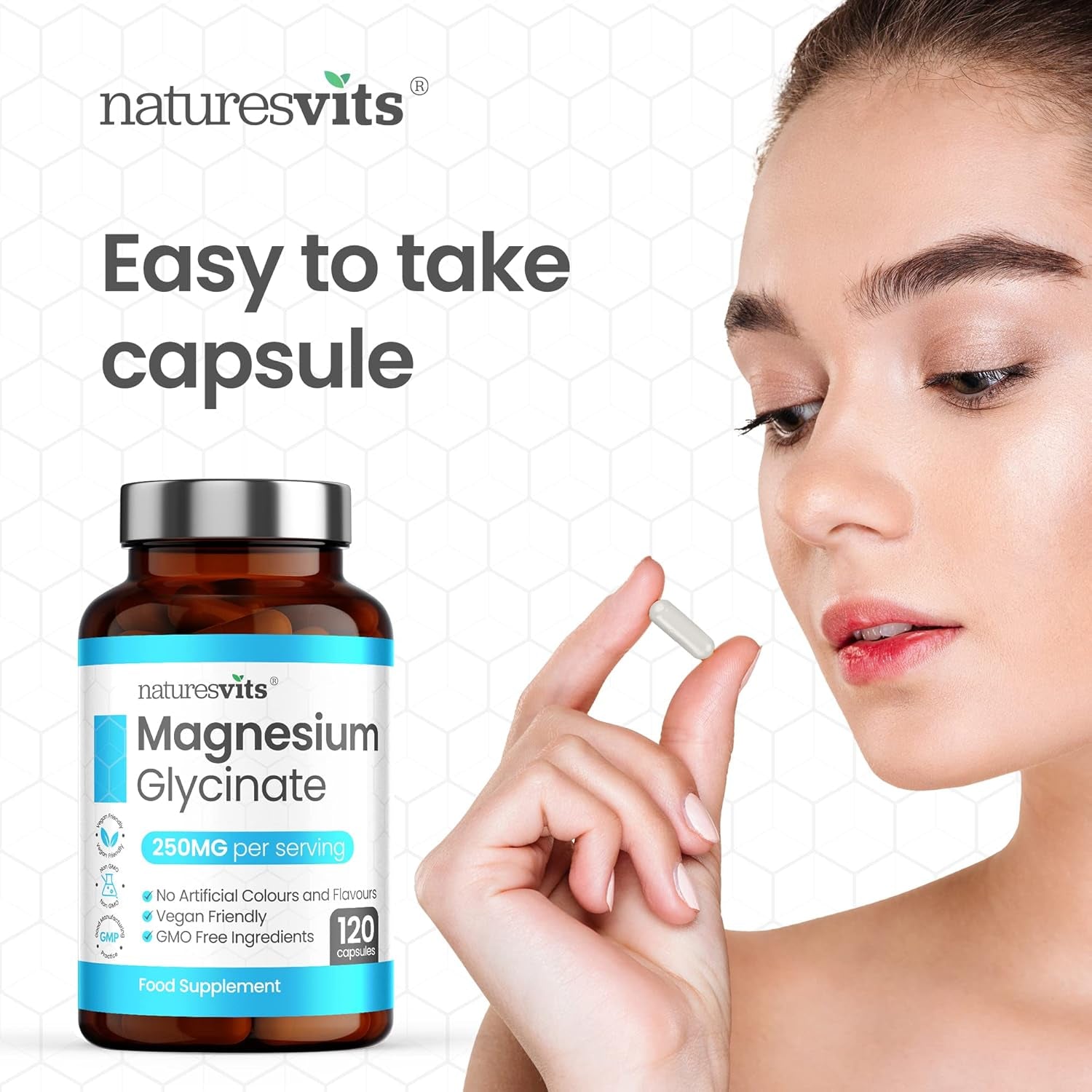 Magnesium Glycinate Capsules, 250 Mg - Bisglycinate Natural Night Time Supplement to Promote Sleep and Calm, Reduce Restless Legs and Relieve Muscle Cramps - Suitable for Women and Men