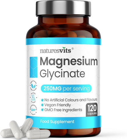 Magnesium Bisglycinate | 250mg Per Serving | 120 Capsules
