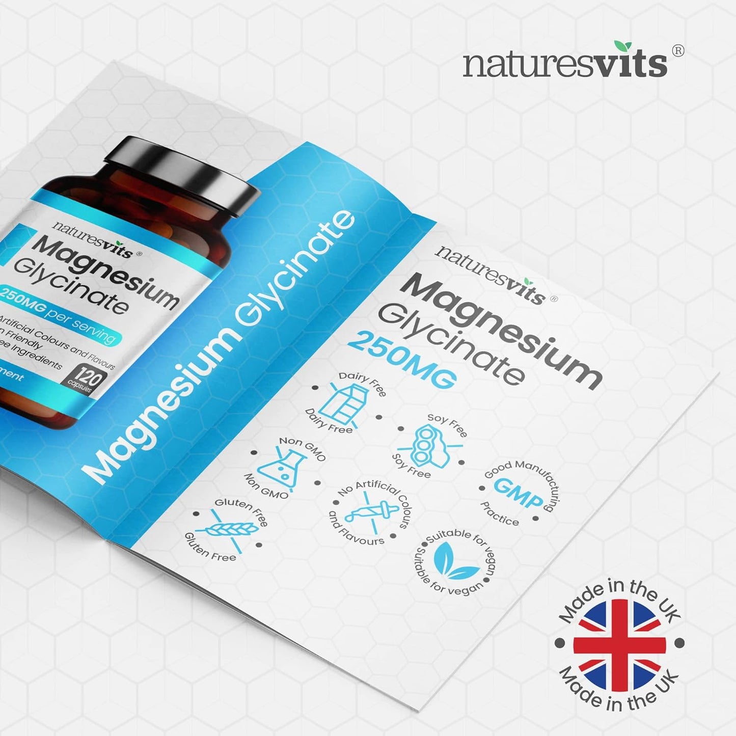 Magnesium Glycinate Capsules, 250 Mg - Bisglycinate Natural Night Time Supplement to Promote Sleep and Calm, Reduce Restless Legs and Relieve Muscle Cramps - Suitable for Women and Men