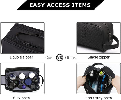 BAGSMART Kulturtasche Für Herren,Travel Toiletry Organizer Dopp Kit Wasserabweisende Rasiertasche Für Toilettenartikel Zubehör (Large Black)