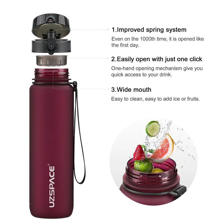500/800/1000Ml Sports Water Bottle Portable Leakproof Shaker Drinkware Outdoor Tour Gym Fitness Cup Tritan Plastic Jugs BPA Free