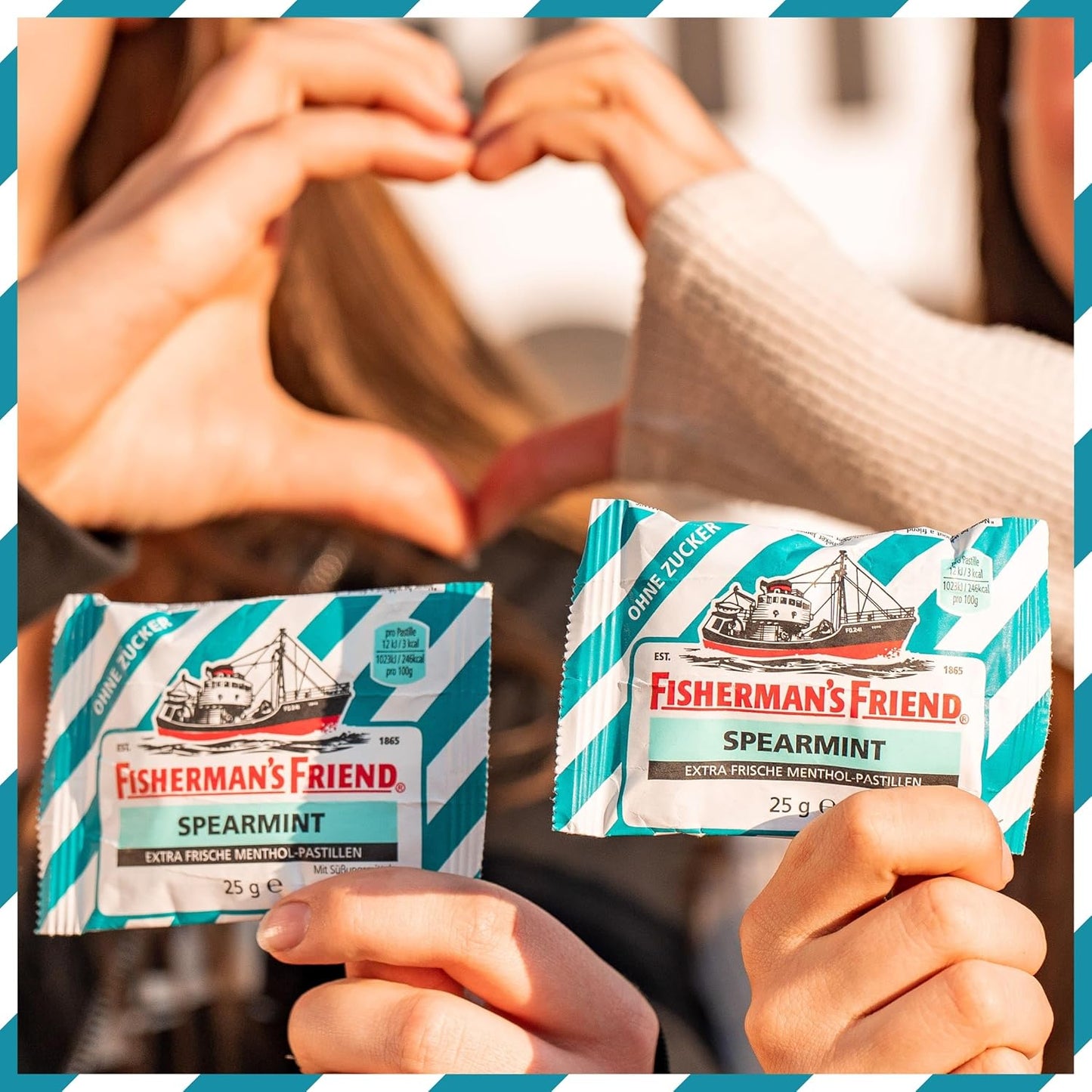 Fisherman'S Friend Spearmint, 24Er Vorratsbox, Grüne Minze Und Menthol Geschmack, Zuckerfrei & Vegan, Bonbons Für Frischen Atem, 24 X 25G