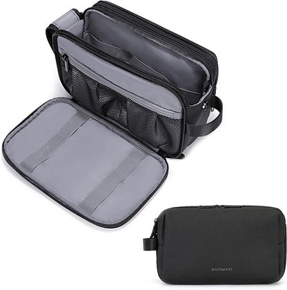 BAGSMART Kulturtasche Für Herren,Travel Toiletry Organizer Dopp Kit Wasserabweisende Rasiertasche Für Toilettenartikel Zubehör (Large Black)