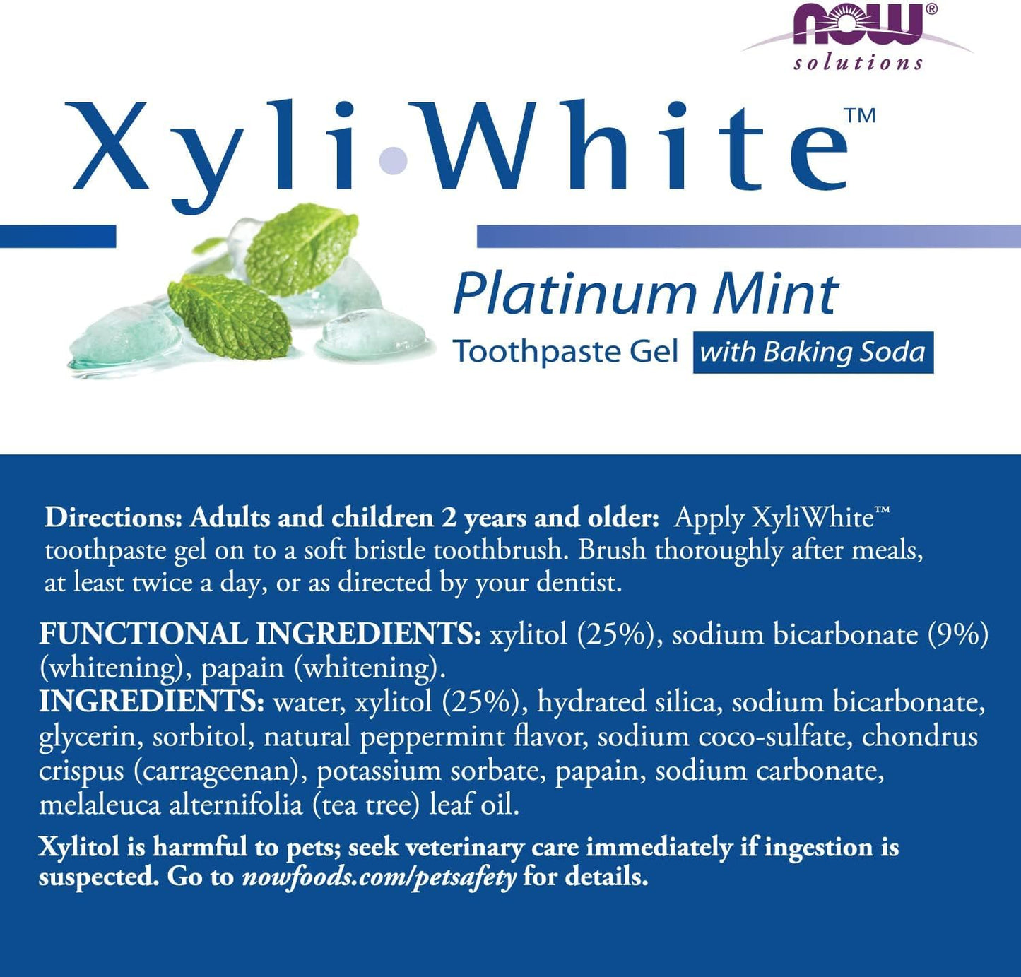NOW Solutions Xyliwhite Platinum Mint Baking Soda Toothpaste