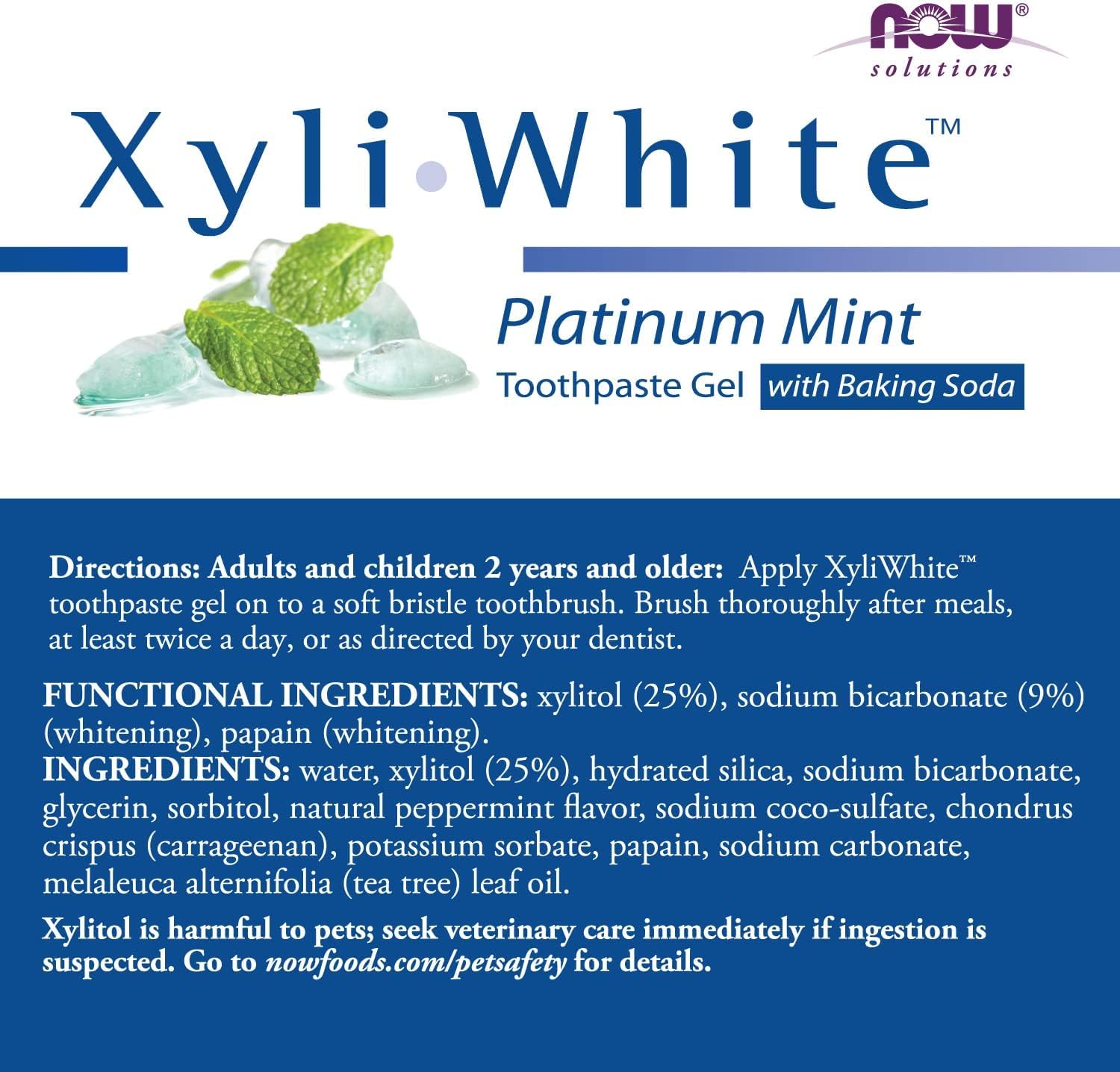 NOW Solutions Xyliwhite Platinum Mint Baking Soda Toothpaste