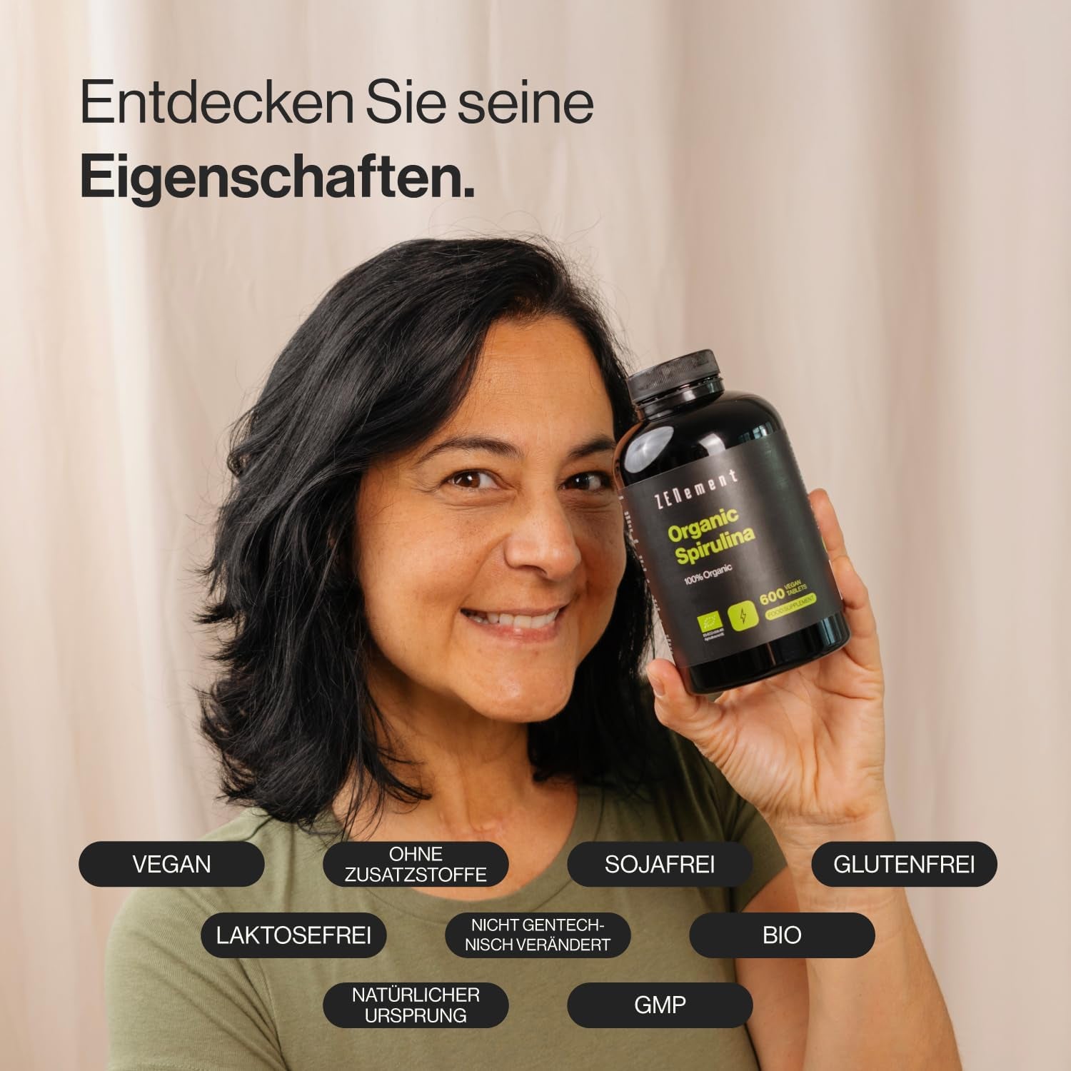 600 Tabletten Bio-Spirulina - 100% Reine Alge in Höchster Qualität - 3000 Mg Pro Dosis - Sättigend Und Detox - Reich an Pflanzlichem Eiweiß - Ohne Zusatzstoffe Und Allergene