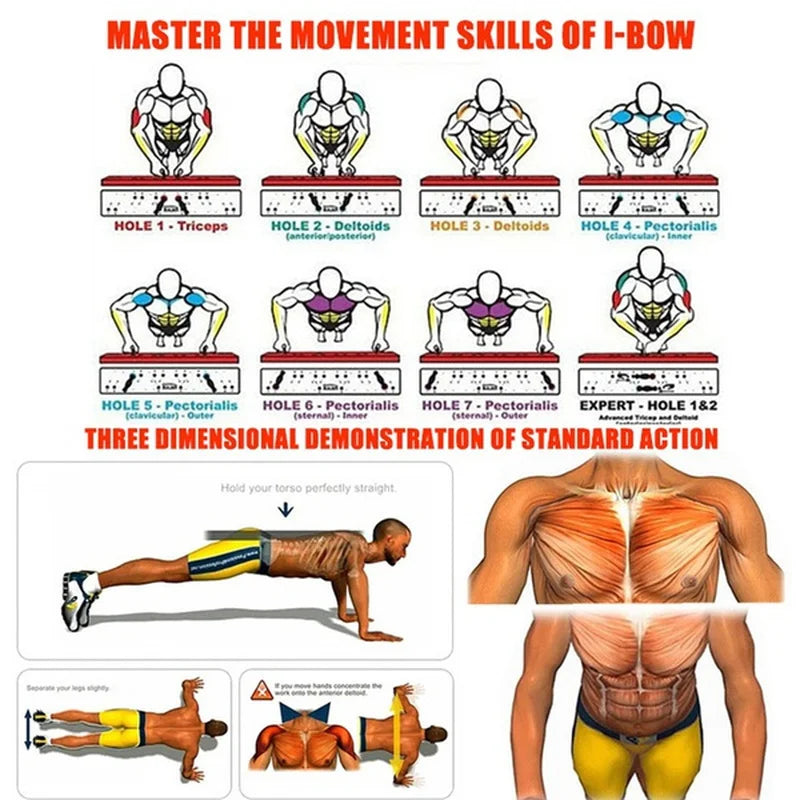 Portable Multifunctional Push-Up Board Set with Handles | Foldable | Fitness Equipment 