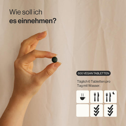600 Tabletten Bio-Spirulina - 100% Reine Alge in Höchster Qualität - 3000 Mg Pro Dosis - Sättigend Und Detox - Reich an Pflanzlichem Eiweiß - Ohne Zusatzstoffe Und Allergene